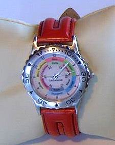 Maximalzeitenuhr - Armbanduhr, Herren- u. Damenuhr, sportliches Design mit Chronograph - rot